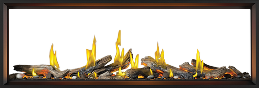 Napoleon Tall Linear Vector 74" See Through Direct Vent Natural Gas Fireplace With Luminous Logs