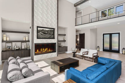Napoleon Tall Linear Vector 74" Single Sided Direct Vent Natural Gas Fireplace With Luminous Logs
