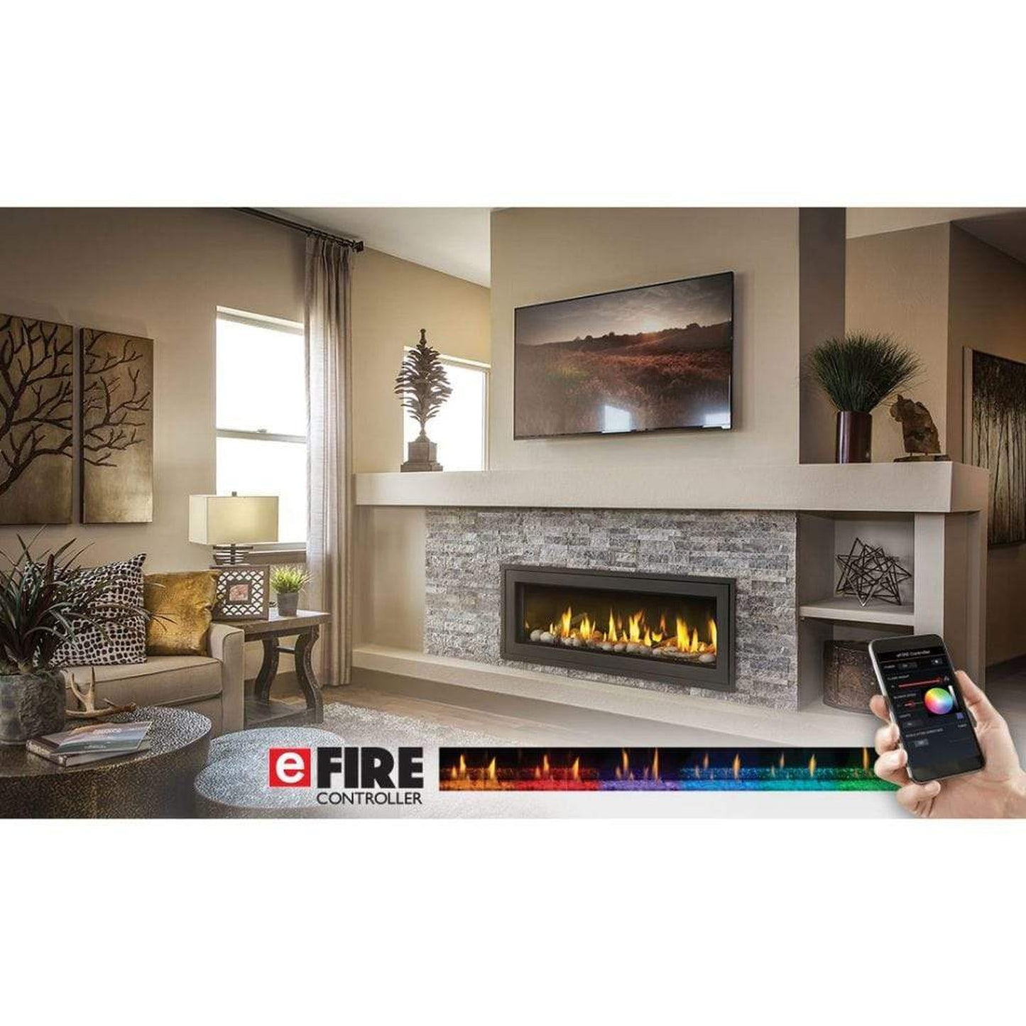 Napoleon Vector 50" Single Sided Direct Vent Natural Gas Linear Fireplace