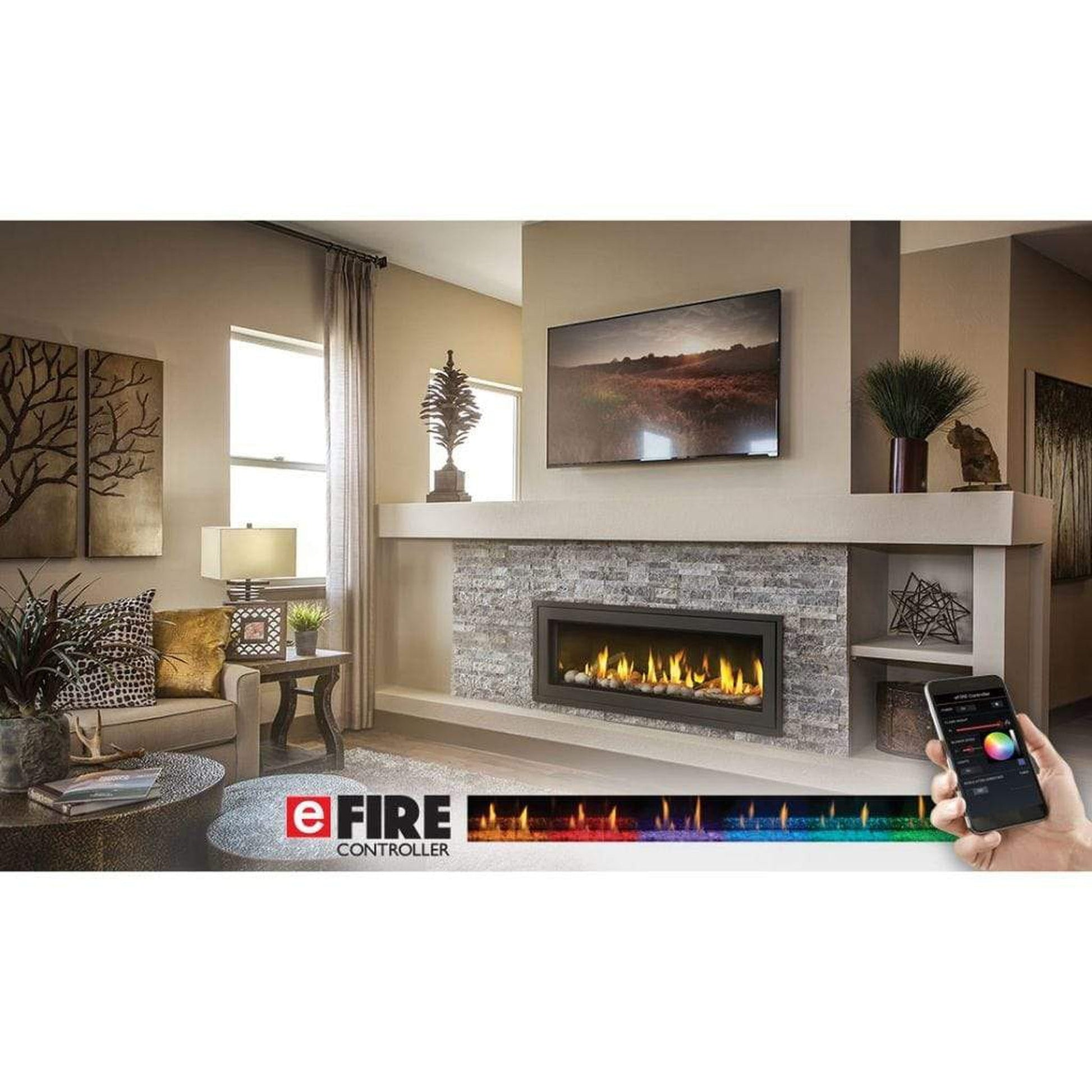 Napoleon Vector 50" Single Sided Direct Vent Natural Gas Linear Fireplace