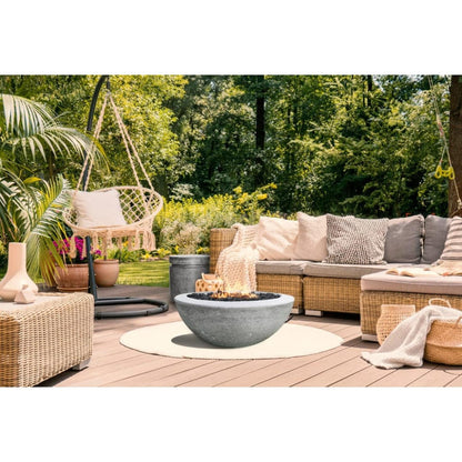 Prism Hardscapes 29" Cafe Moderno 2 Round Concrete Natural Gas Fire Pit Bowl
