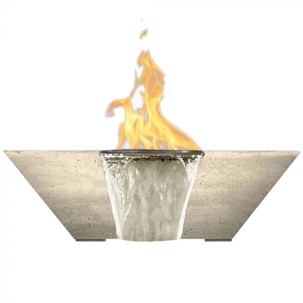 Prism Hardscapes 29" Lombard-P Concrete Gas Fire Pit & Water Bowl