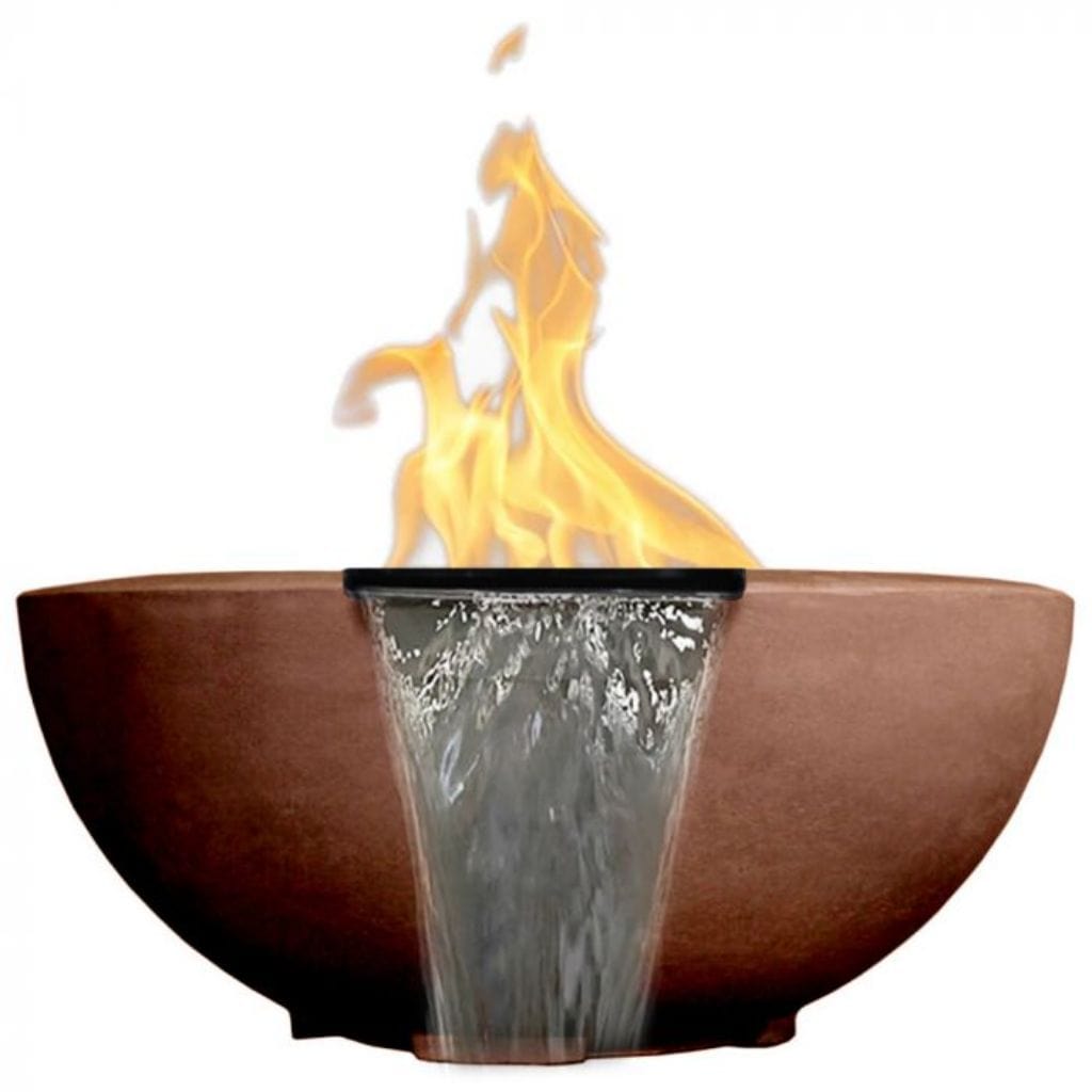 Prism Hardscapes 29" Moderno 2-P Round Concrete Gas Fire Pit & Water Bowl