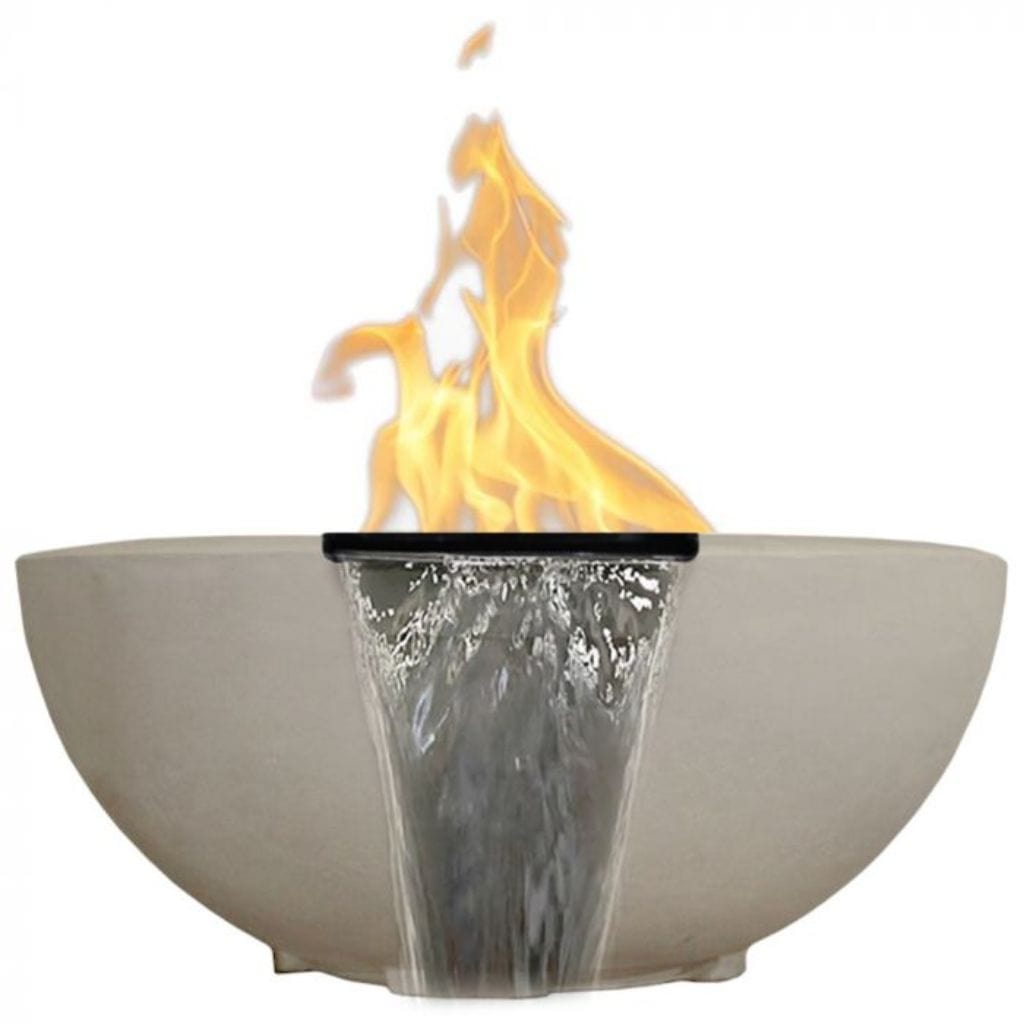 Prism Hardscapes 29" Moderno 2-P Round Concrete Gas Fire Pit & Water Bowl