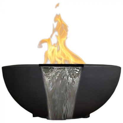 Prism Hardscapes 29" Moderno 2-P Round Concrete Gas Fire Pit & Water Bowl