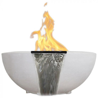 Prism Hardscapes 29" Moderno 2-P Round Concrete Gas Fire Pit & Water Bowl