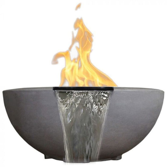 Prism Hardscapes 29" Moderno 2-P Round Concrete Gas Fire Pit & Water Bowl