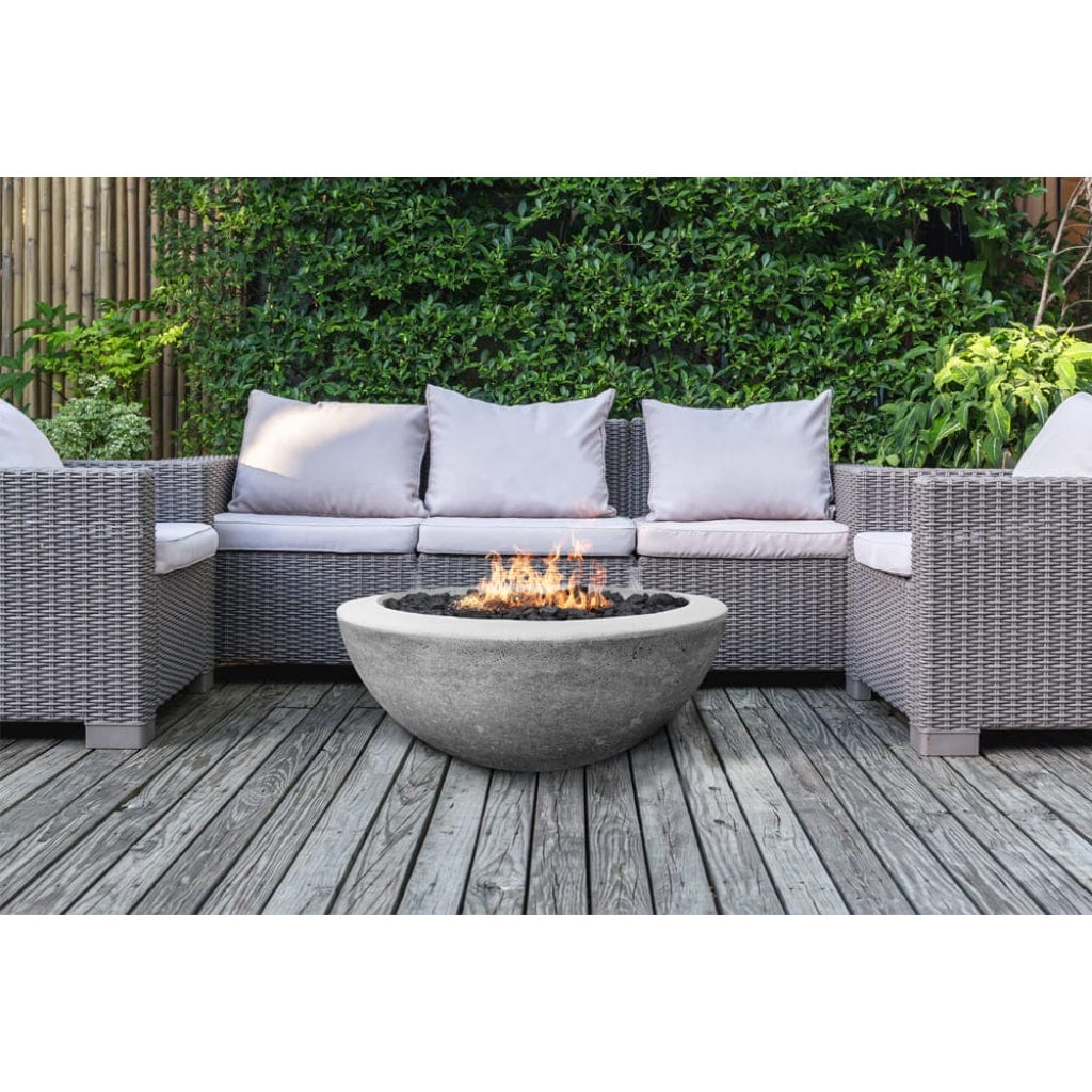 Prism Hardscapes 29" Ultra White Moderno 2 Round Concrete Propane Fire Pit Bowl