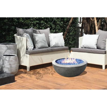 Prism Hardscapes 29" Ultra White Moderno 2 Round Concrete Propane Fire Pit Bowl