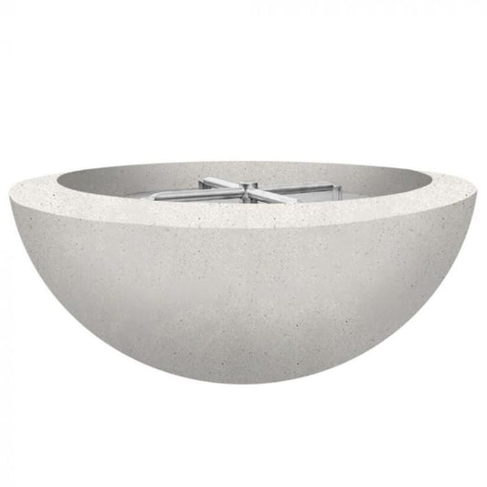 Prism Hardscapes 29" Ultra White Moderno 2 Round Concrete Propane Fire Pit Bowl