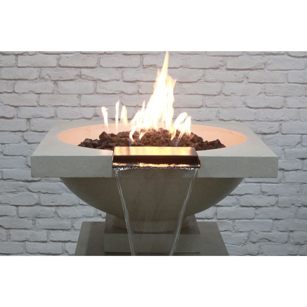 Prism Hardscapes 31" Ibiza Round Concrete Gas Fire Pit & Water Bowl