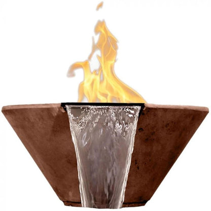 Prism Hardscapes Verona 32" Ebony Round Natural Gas Fire Pit & Water Bowl