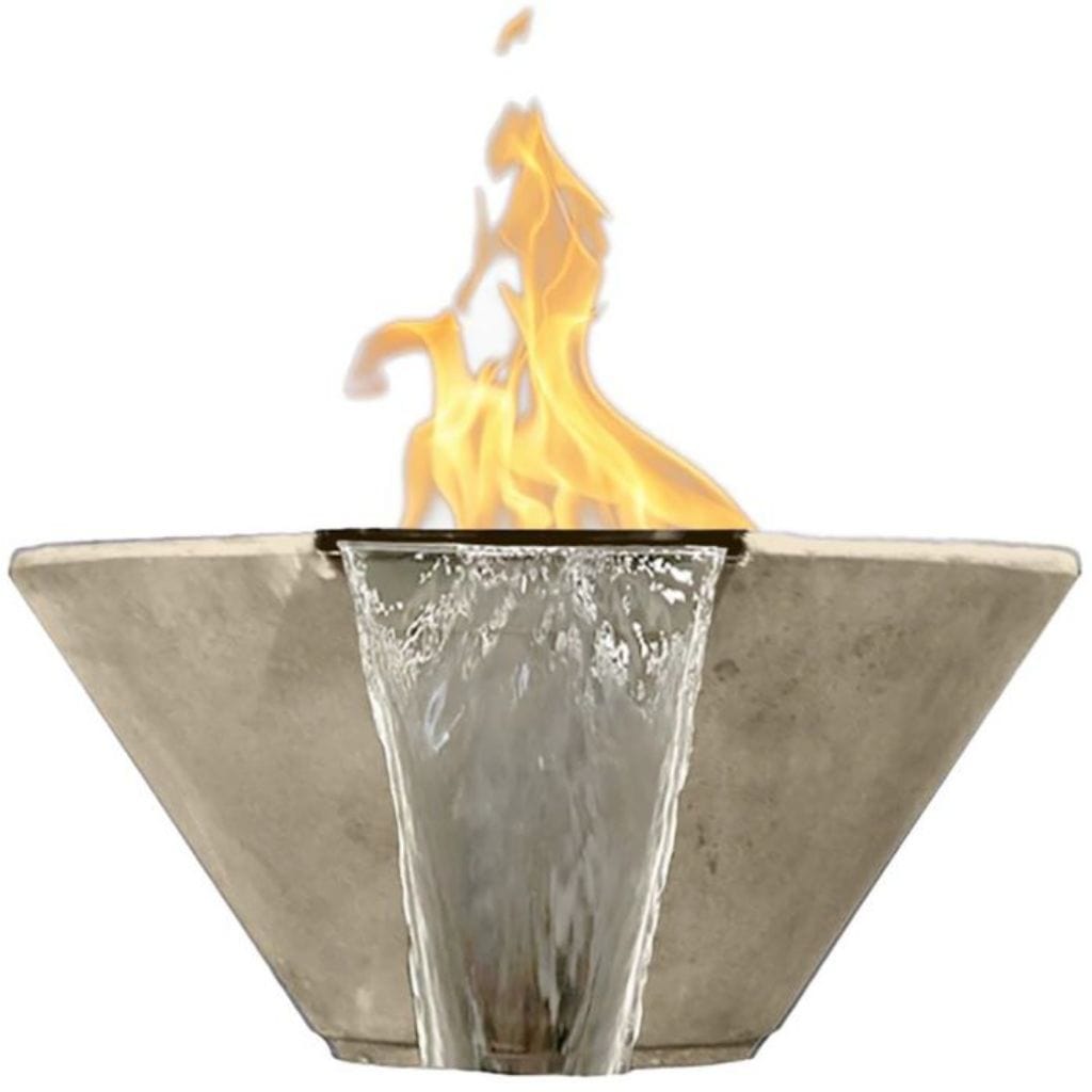 Prism Hardscapes 32" Verona Round Concrete Gas Fire Pit & Water Bowl