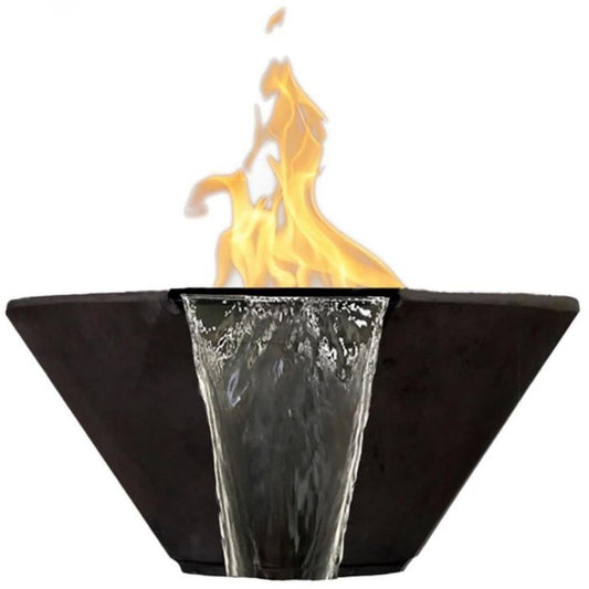 Prism Hardscapes 32" Verona Round Concrete Gas Fire Pit & Water Bowl
