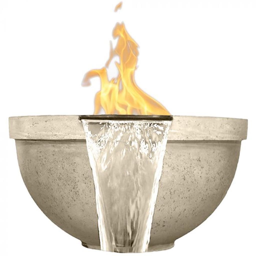 Prism Hardscapes 33" Sorrento Round Concrete Gas Fire Pit & Water Bowl