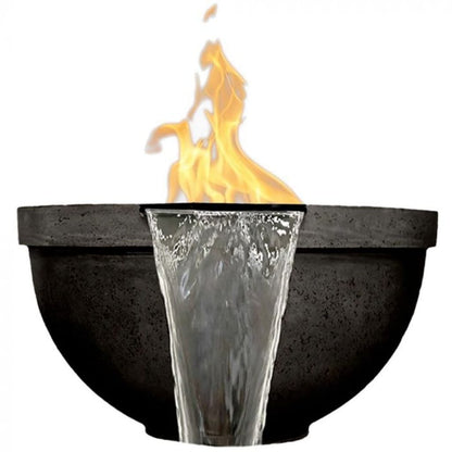 Prism Hardscapes 33" Sorrento Round Concrete Gas Fire Pit & Water Bowl