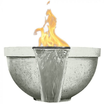 Prism Hardscapes 33" Sorrento Round Concrete Gas Fire Pit & Water Bowl