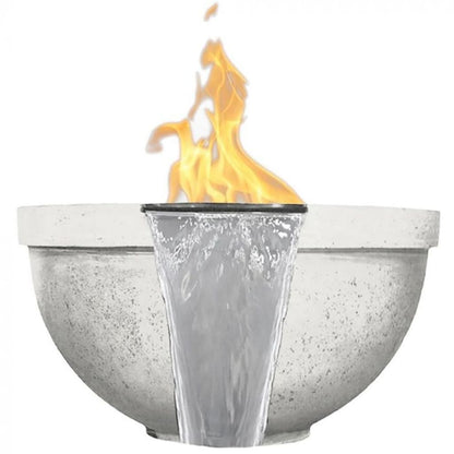 Prism Hardscapes 33" Sorrento Round Concrete Gas Fire Pit & Water Bowl