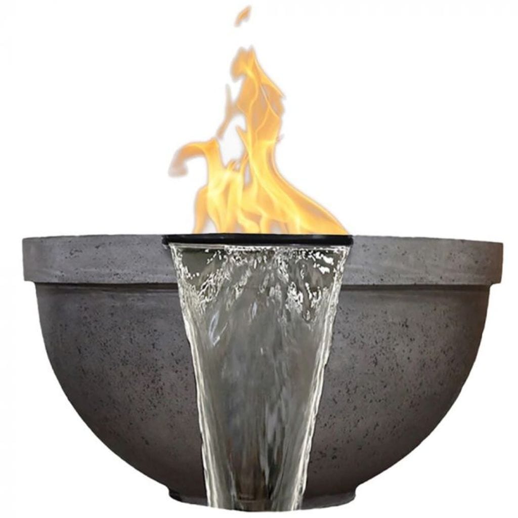 Prism Hardscapes 33" Sorrento Round Concrete Gas Fire Pit & Water Bowl