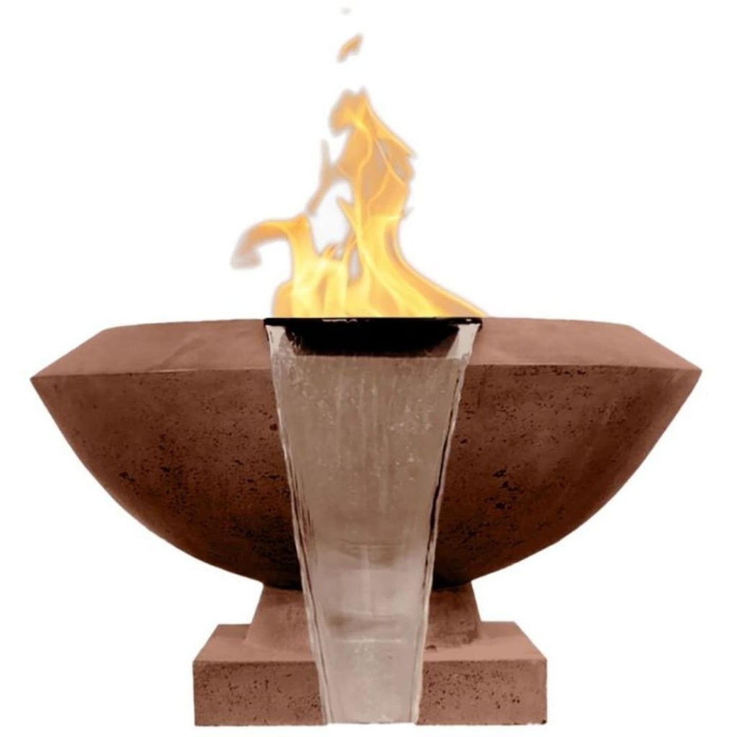 Prism Hardscapes Toscano 33" Café Round Glass Fiber Reinforced Cement Liquid Propane Fire Pit & Water Bowl