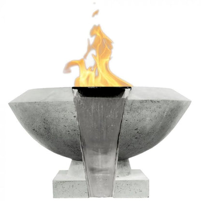 Prism Hardscapes 33" Toscano Round Concrete Gas Fire Pit & Water Bowl