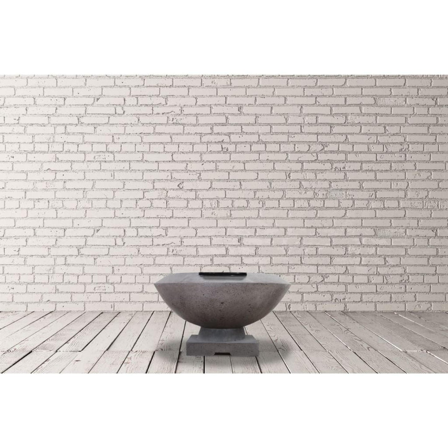 Prism Hardscapes Toscano 33" Coastal Round Glass Fiber Reinforced Cement Liquid Propane Fire Pit & Water Bowl