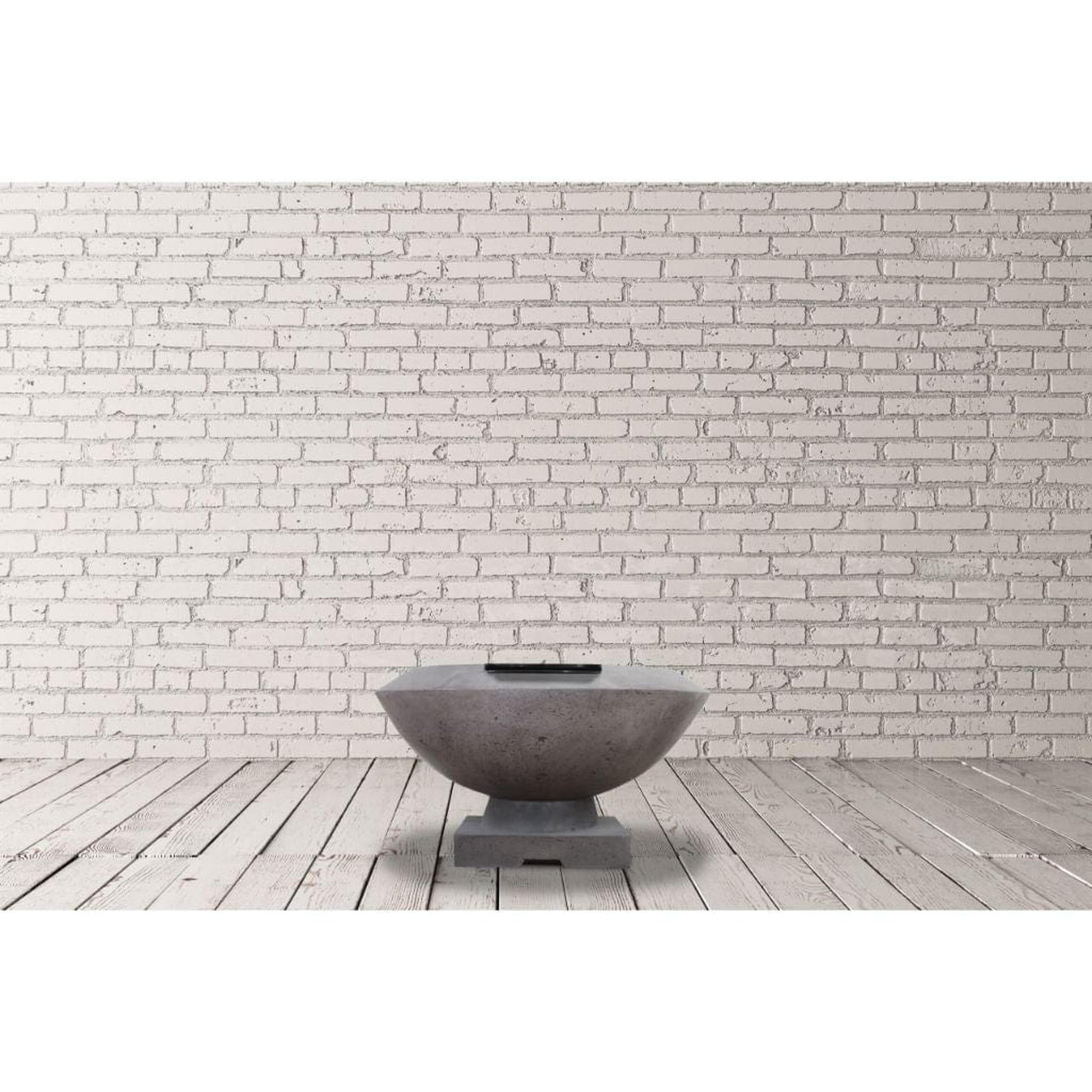 Prism Hardscapes Toscano 33" Coastal Round Glass Fiber Reinforced Cement Liquid Propane Fire Pit & Water Bowl