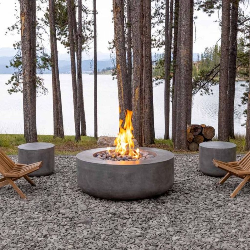 Prism Hardscapes 36" Curva Round Concrete Gas Fire Pit Bowl