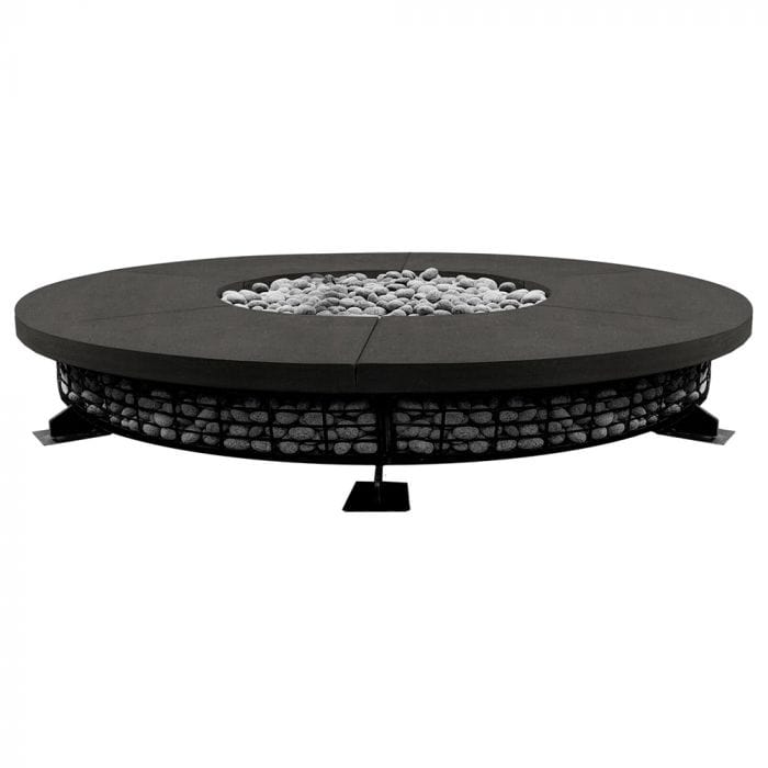 Prism Hardscapes 89" Fuego Round Concrete Natural Gas Fire Pit Table