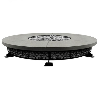 Prism Hardscapes Fuego 89" Natural Round Concrete Natural Gas Fire Pit Table