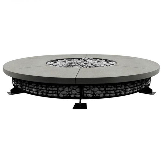 Prism Hardscapes Fuego 89" Natural Round Concrete Natural Gas Fire Pit Table