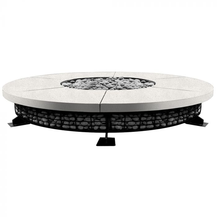 Prism Hardscapes 89" Fuego Round Concrete Natural Gas Fire Pit Table