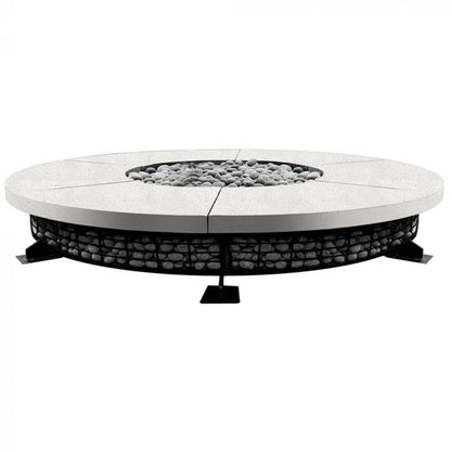 Prism Hardscapes 89" Fuego Round Concrete Natural Gas Fire Pit Table