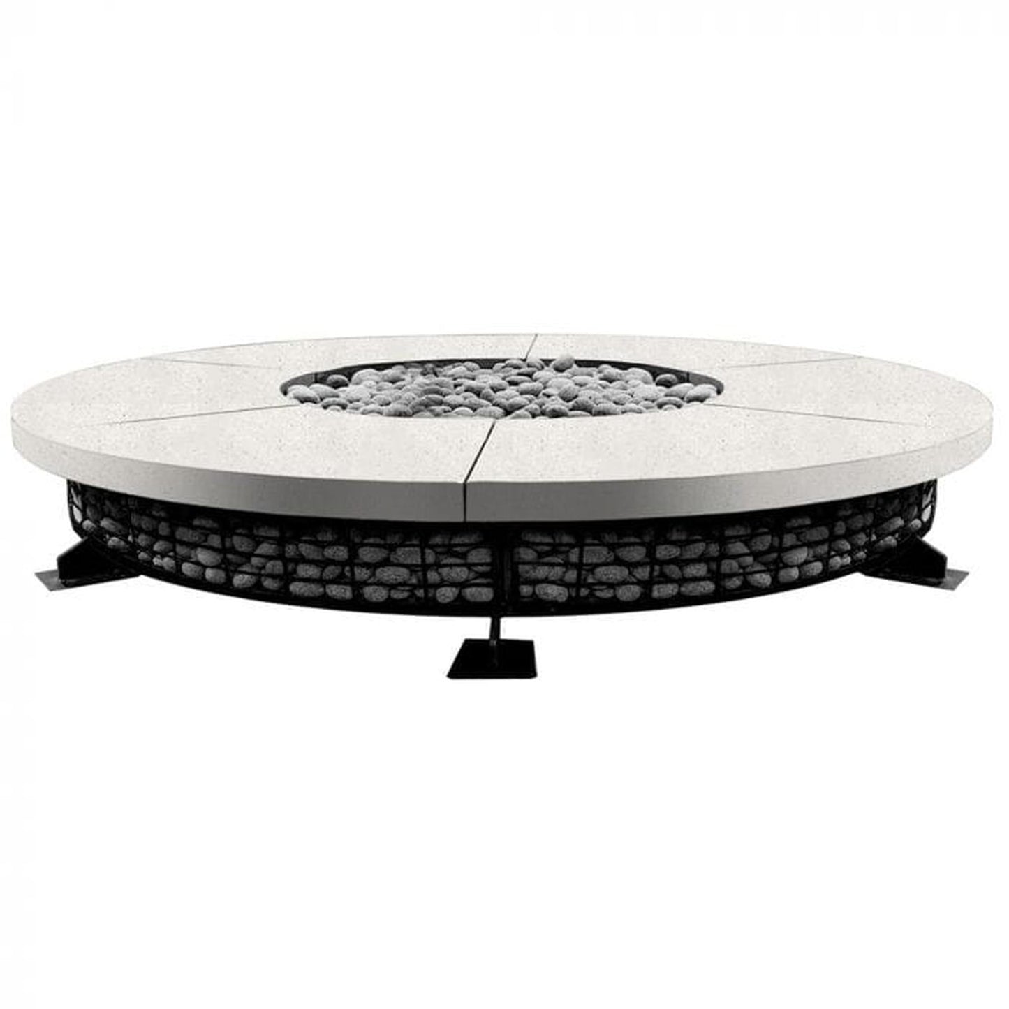 Prism Hardscapes Fuego 89" Coastal Round Concrete Natural Gas Fire Pit Table