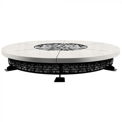 Prism Hardscapes Fuego 89" Coastal Round Concrete Natural Gas Fire Pit Table
