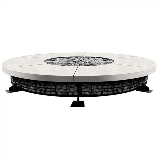 Prism Hardscapes Fuego 89" Coastal Round Concrete Natural Gas Fire Pit Table