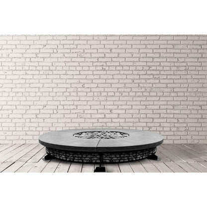 Prism Hardscapes Fuego 89" Pewter Round Concrete Natural Gas Fire Pit Table