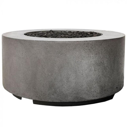 Prism Hardscapes Cilindro 36" Pewter Round Glass Fiber Reinforced Cement Liquid Propane Fire Pit Bowl