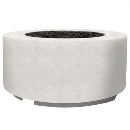 Prism Hardscapes Cilindro 36" Ultra White Round Glass Fiber Reinforced Cement Liquid Propane Fire Pit Bowl