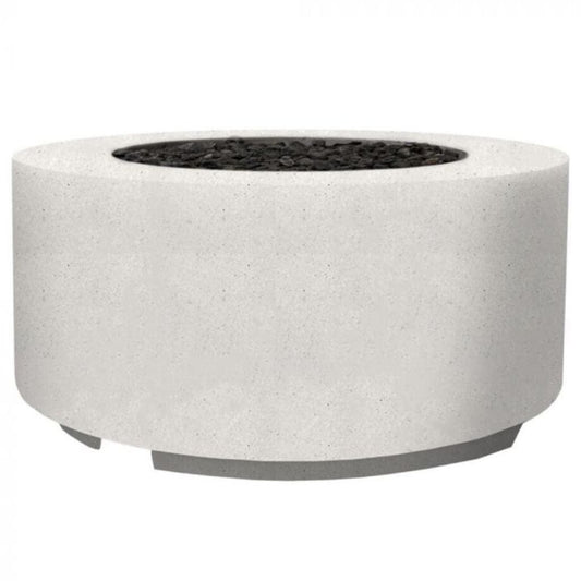 Prism Hardscapes Cilindro 36" Ultra White Round Glass Fiber Reinforced Cement Liquid Propane Fire Pit Bowl