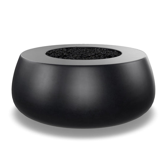 Prism Hardscapes Dune 42" Ebony Round Natural Gas Concrete Fire Pit Bowl
