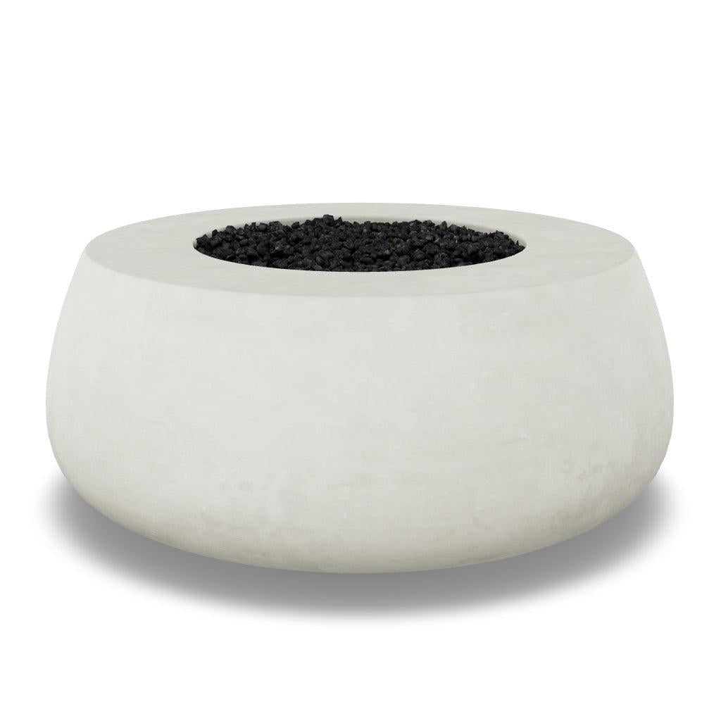 Prism Hardscapes Dune 42" Ultra White Round Natural Gas Concrete Fire Pit Bowl