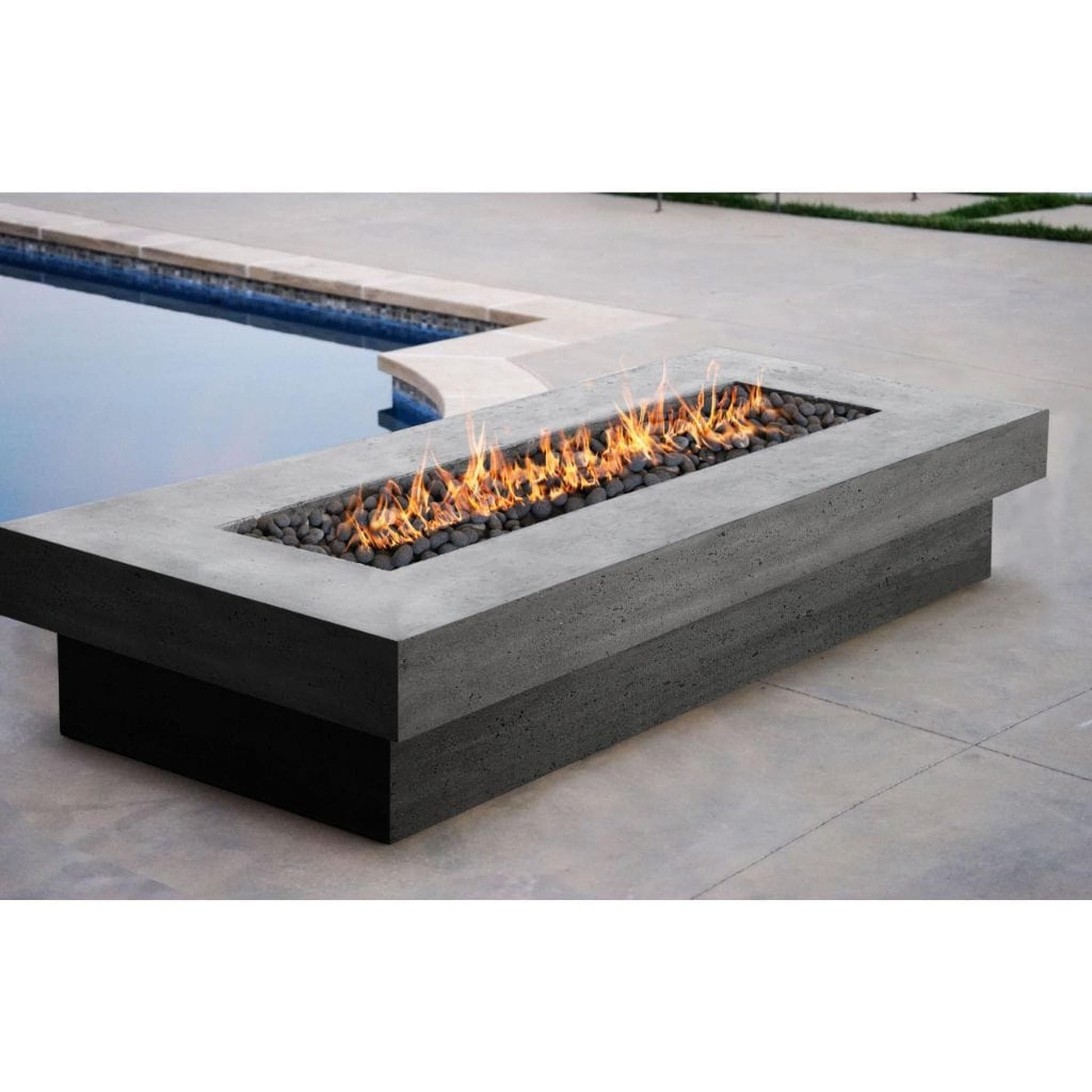 Prism Hardscapes Elevate 80" Coastal Rectangular Glass Fiber Reinforced Cement Liquid Propane Fire Pit Table