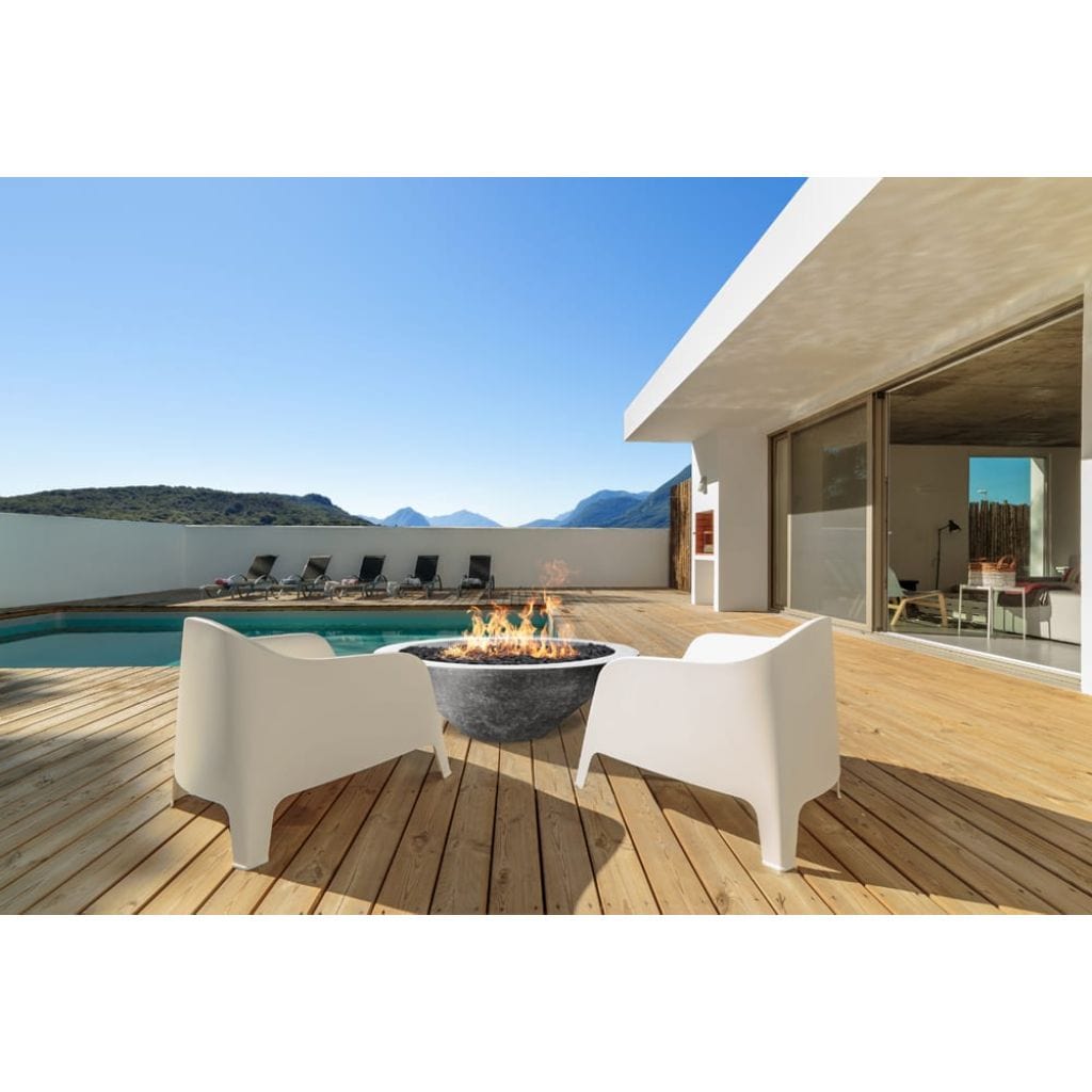 Prism Hardscapes Embarcadero 48" Coastal Round Concrete Natural Gas Fire Pit Bowl