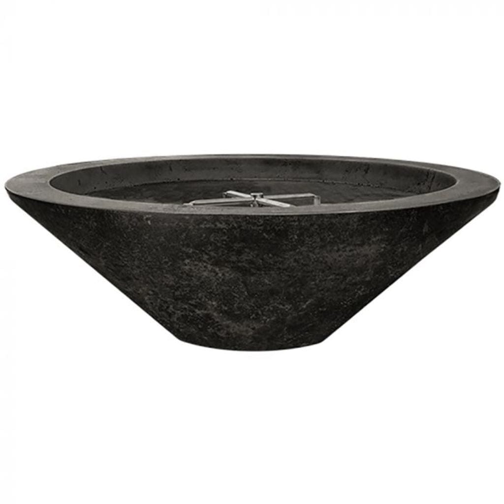 Prism Hardscapes Embarcadero 48" Ebony Round Concrete Natural Gas Fire Pit Bowl