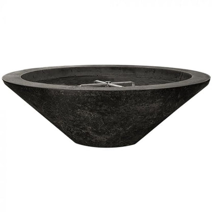 Prism Hardscapes Embarcadero 48" Ebony Round Concrete Propane Gas Fire Pit Bowl