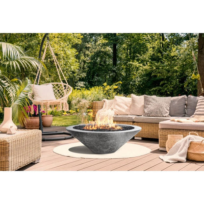Prism Hardscapes Embarcadero 48" Natural Round Concrete Propane Gas Fire Pit Bowl