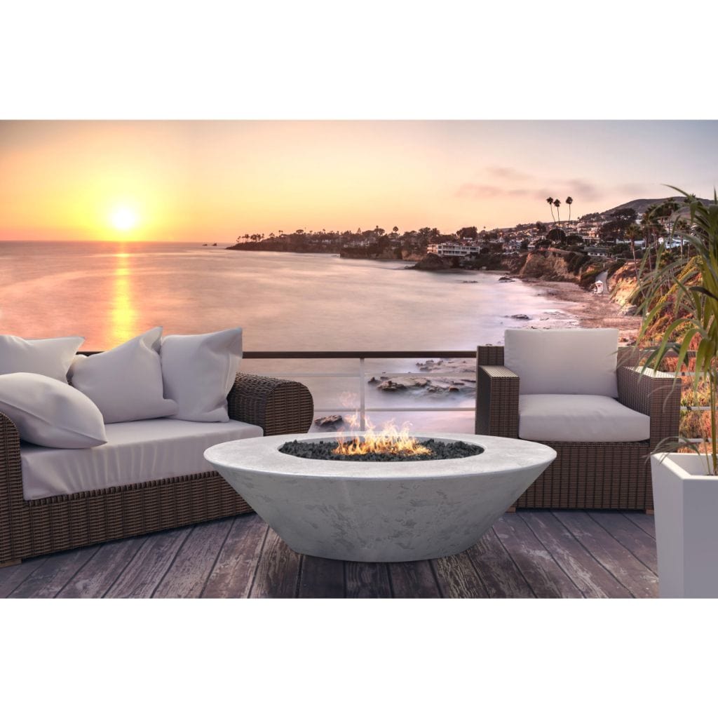 Prism Hardscapes Embarcadero 60 60" Natural Round Concrete Propane Gas Fire Pit Bowl