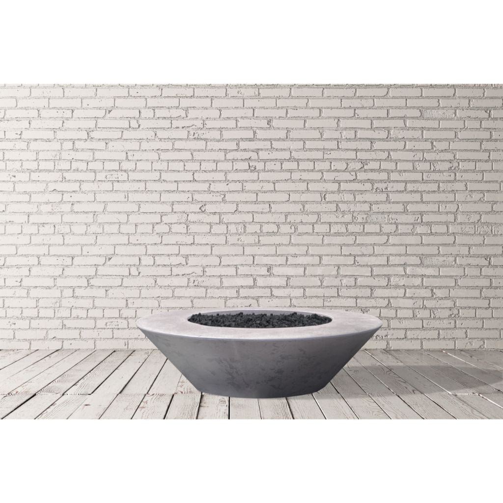 Prism Hardscapes Embarcadero 60 60" Pewter Round Concrete Propane Gas Fire Pit Bowl