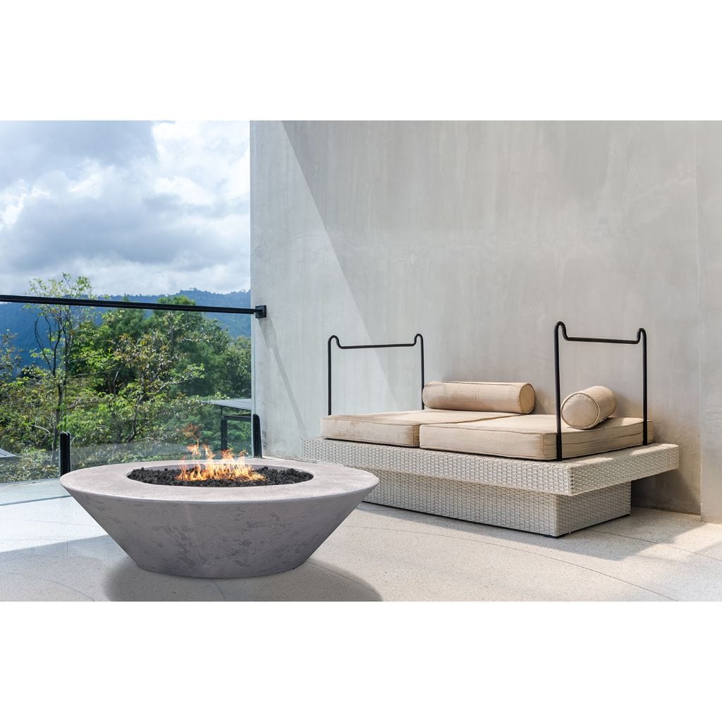 Prism Hardscapes Embarcadero 60 60" Ultra White Round Concrete Natural Gas Fire Pit Bowl